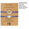 1 Pair Mother Daughter Bracelet Adjustable Woven Rope Casual Geometric All-match Decoration Back to School Gifts Hollow Love Heart Mommy Card Jewelry