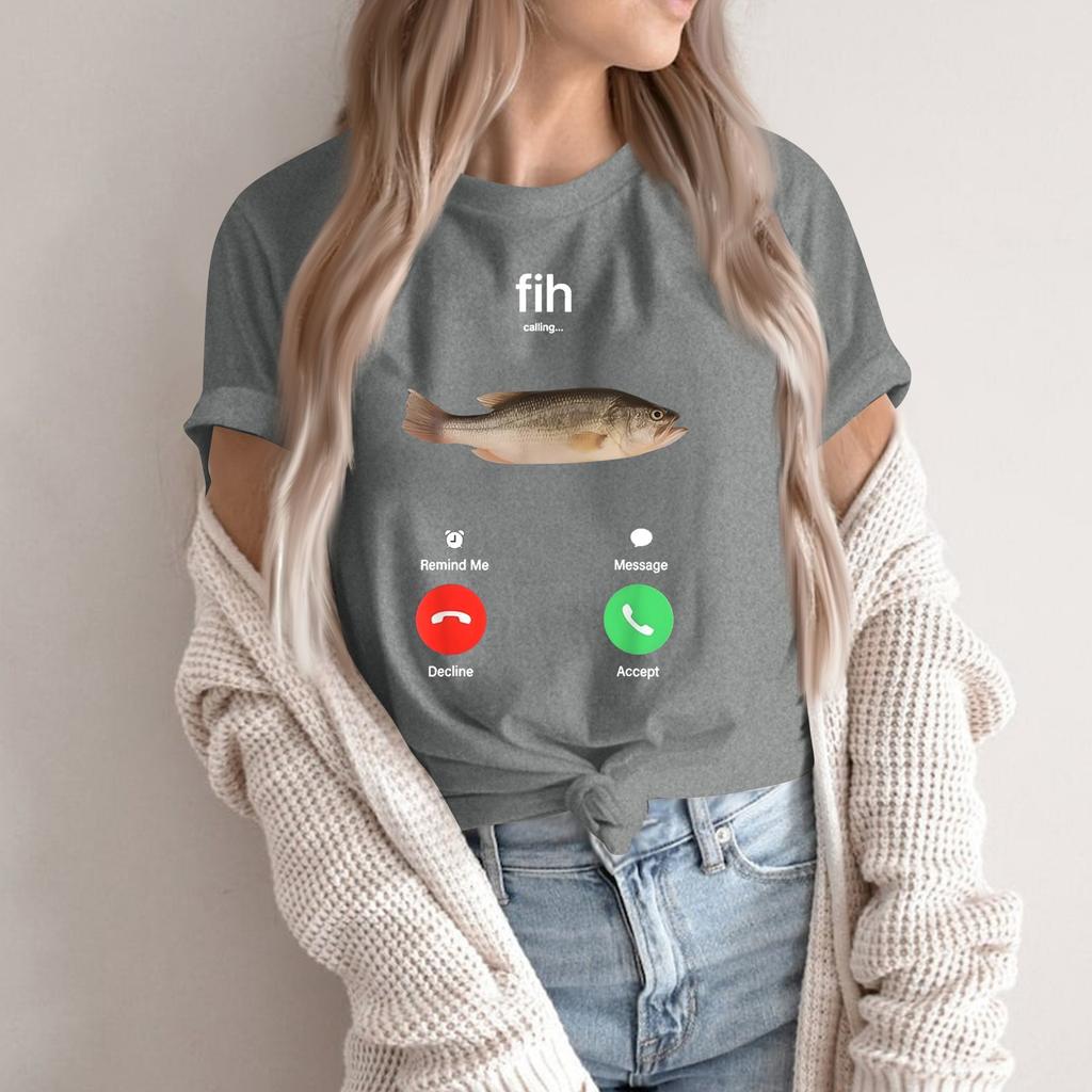 Women's Round Neck Printed Short-sleeved T-shirt Top