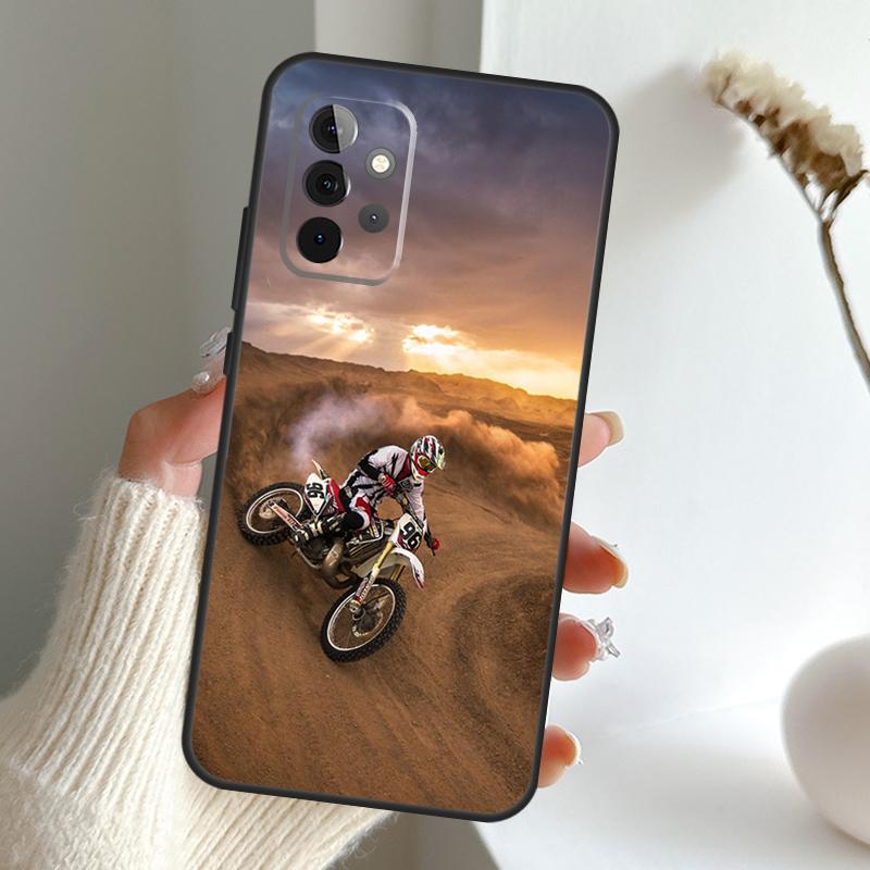 Moto Cross Motorcycle Sports Case For Samsung Galaxy A52 A32 A12 A16 A26 A36 A56 A15 A35 A55 A34 A54 A13 A33 A53 A17 A06