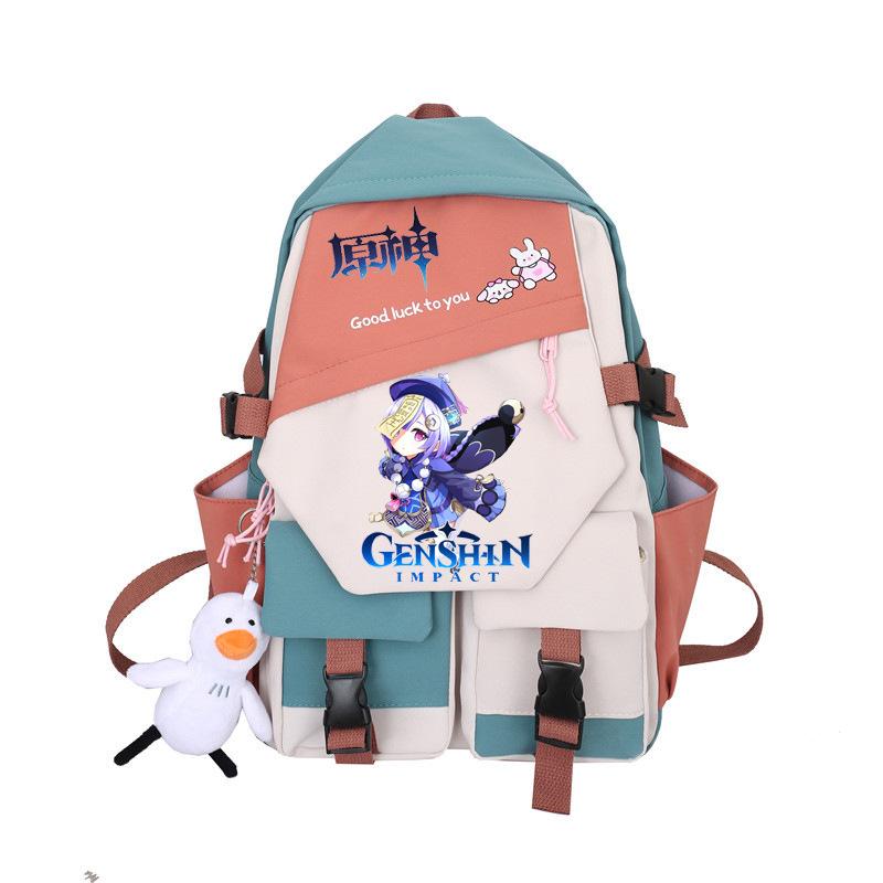 Large Capacity Schoolbag with Shoulder Strap; Student Three-piece Pencil Case Set