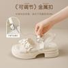 Augustine platform sandals women's 2025 new summer wear thick heel casual beauty with skirt beach shoes