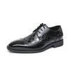 High End Brand Interview Office Business Shoes British Style Blue Brogue Shoes Massage Soles Men's Wedding Square Toe Shoes