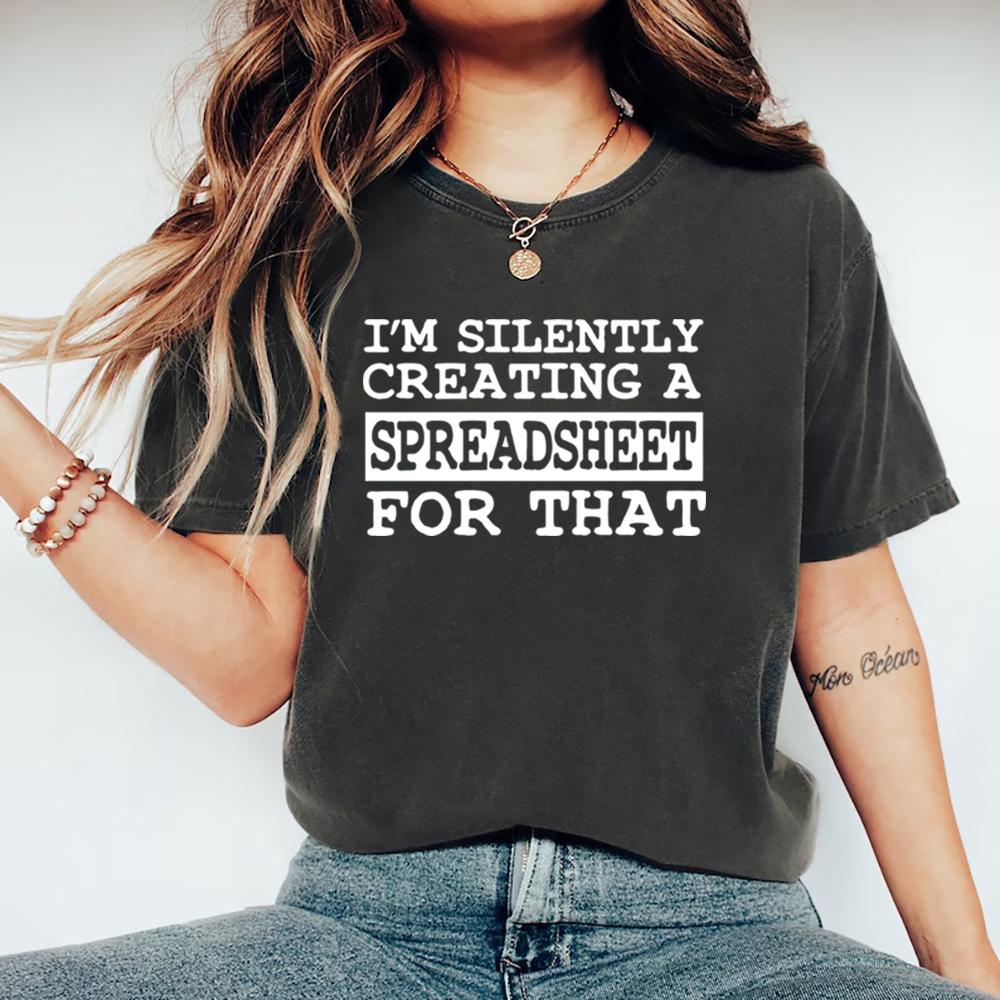 Creating Spreadsheet for That TShirt Data Analyst Tshirt Office Worker Tee Women Graphic T Shirts Short Sleeve Casual Tops