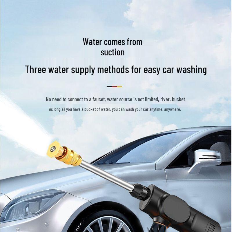 Portable High-Pressure Wireless Car Washer with Lithium Battery - Powerful Water Gun for Easy Car Cleaning