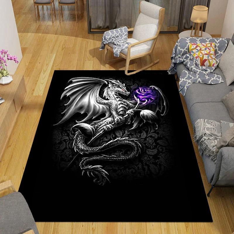 Red Chinese Dragon Carpet Living Room Large Floor Mat Anti-slip Coffee Tables Sofa Area Decoraion Foot Mats Door Rug for Home