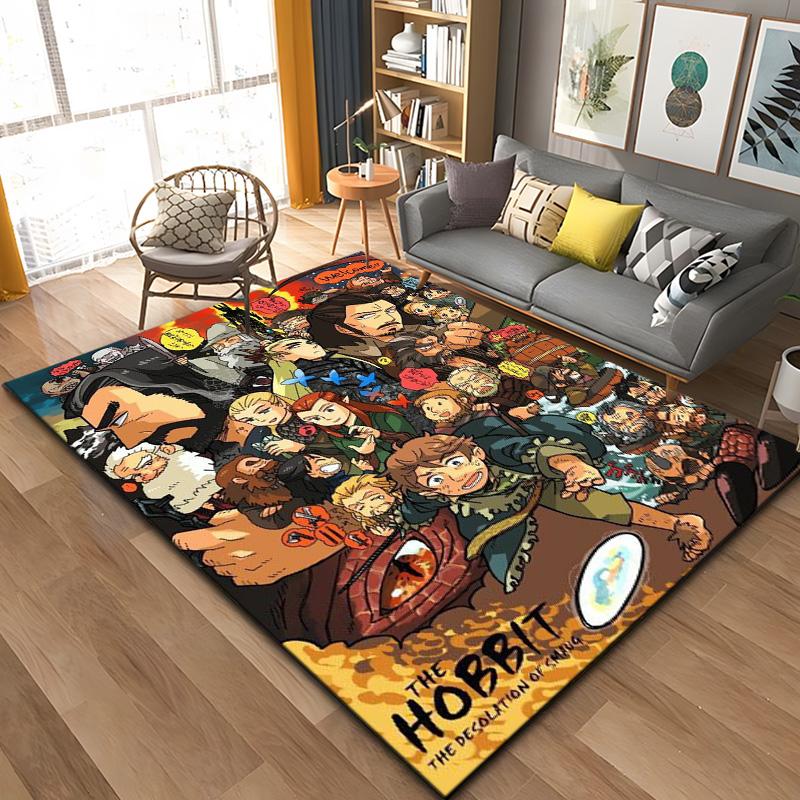 15 Size L-Lord of The Rings Printed Carpet Yoga Mat Room Decor Carpets for Living Room Non -slip Carpet Area Rug Birthday Gift