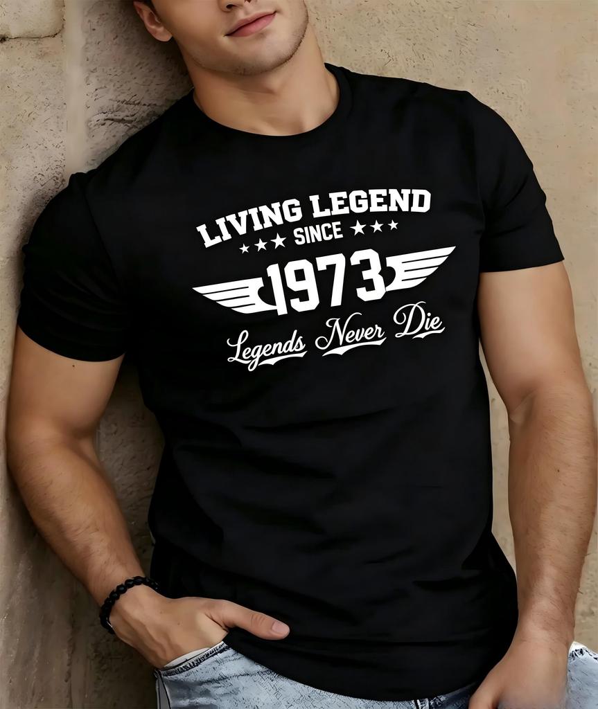 Fashionable American Unisexs summer retro legendary letter stripe print soft breathable round neck Tshirt outdoor casual top
