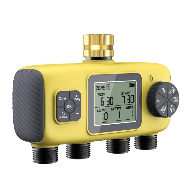 Programmable 4 Zone Sprinkler Timer Durable ABS Construction IPX5 Waterproof Watering System For Lawn And Garden