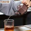 170ml Creative Yixing Purple Clay Teapot Handmade Hexagonal Bamboo Joint Pot Raw Ore Purple Mud Kettle With Infuser Zisha Teaset
