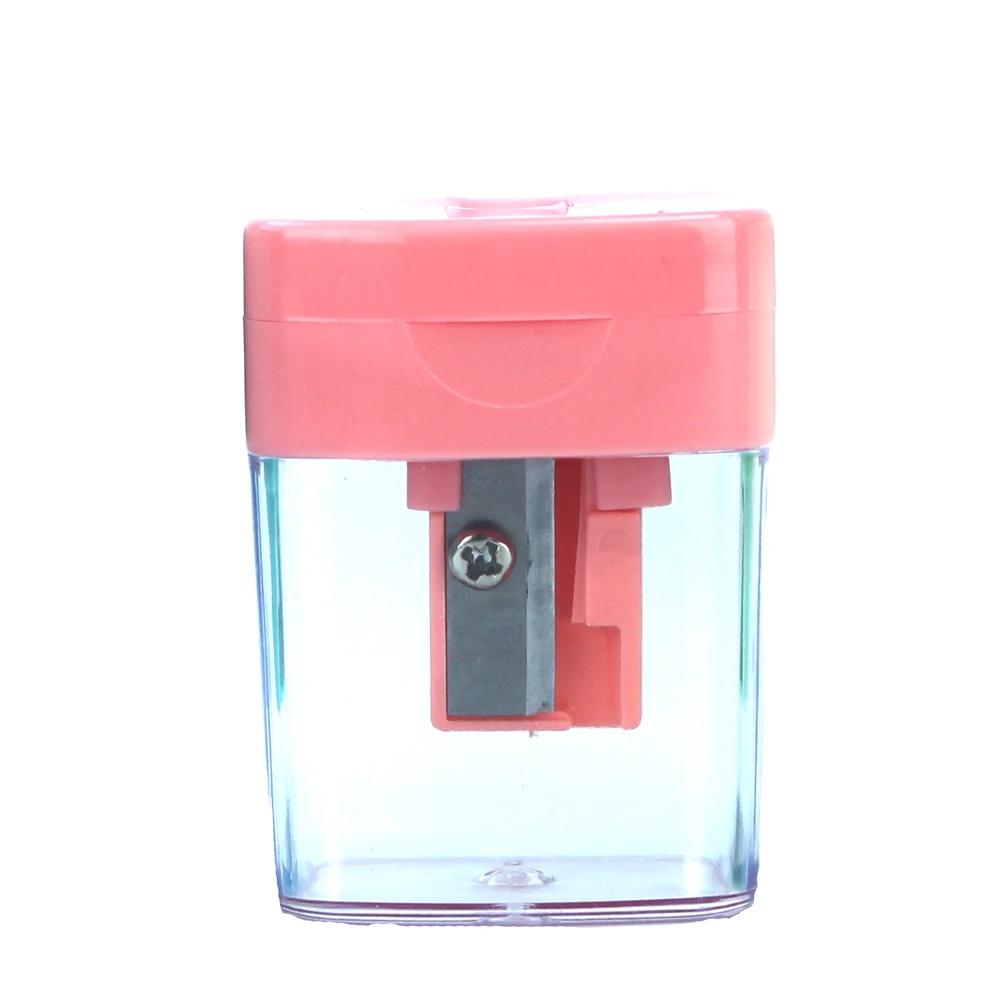 Articole de birou școlare premii pentru studenți ascuțitoare de creioane multifuncțională cu două găuri culoare macaron cu capac 613A-2-MC