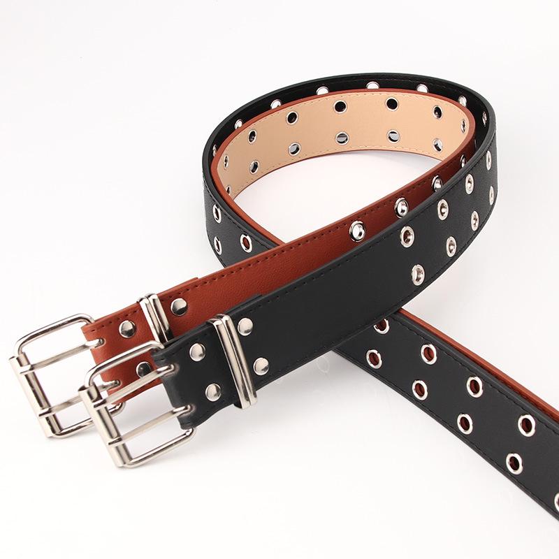 Personalized Double Exhaust Eye Women'S Belt, Rivet Decorative Belt, Wide Belt Stall