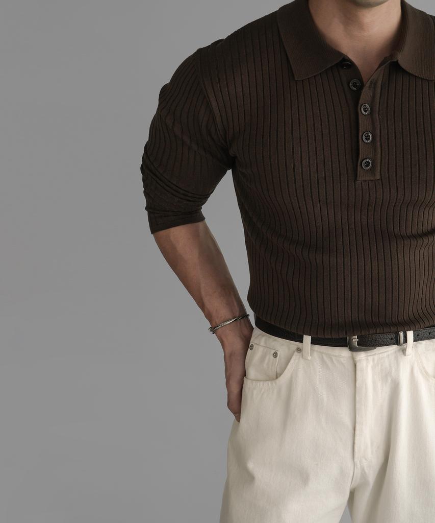 Baulopeulodeogteu Lip Collar Knit [Brown]