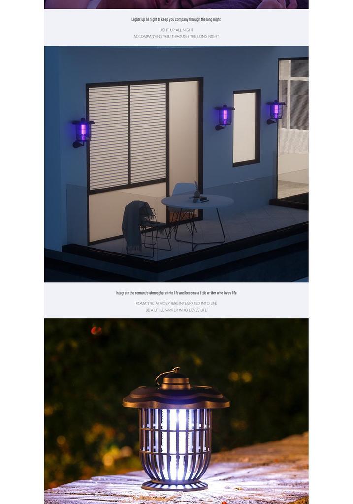 Solar Waterproof Outdoor Mosquito Killer Lamp – Electric Fly Catcher and Insect Repellent for Home and Garden Use