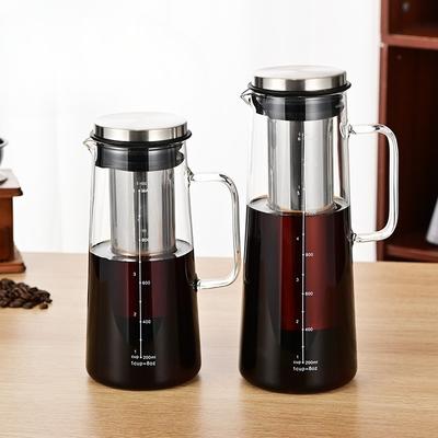 Kaffekanna för kallbryggning med stor kapacitet Rostfritt stål Läckagesäker Kaffefilterkanna Hushåll Kallbryggning Isdroppskaffe Delningskanna