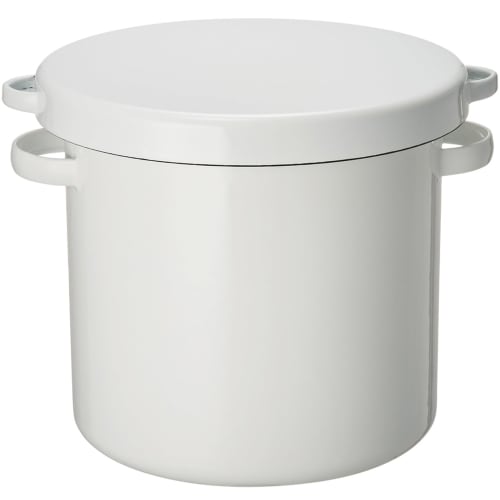 Nodahoro Enamel Round Storage Container, 21cm, with Sealable Lid, for Miso, Rice, Umeboshi, and Rice Bran Pickles, Made In Japan, WRS-21