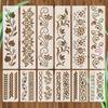 12 Pcs Elegant Lace Decorative Stencils, Vintage Plastic Cutout Painting Templates for Crafts and Decor