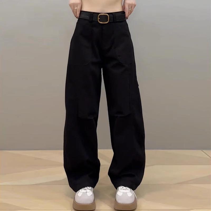 

Женские джинсы больших размеров с высокой талией, зауженные, с широкими штанинами - Весна/Лето 2025 Large чёрный