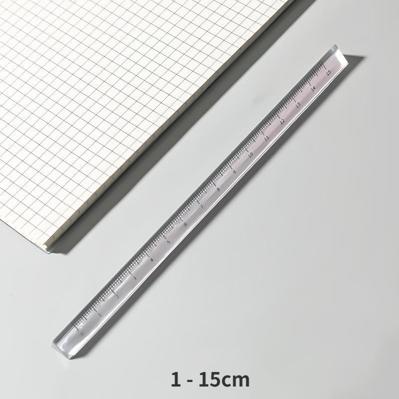 Mr. Paper Simple Transparent Three-square Ruler Students Drawing Measurement Ruler Exam Office School Supplies 2 Style