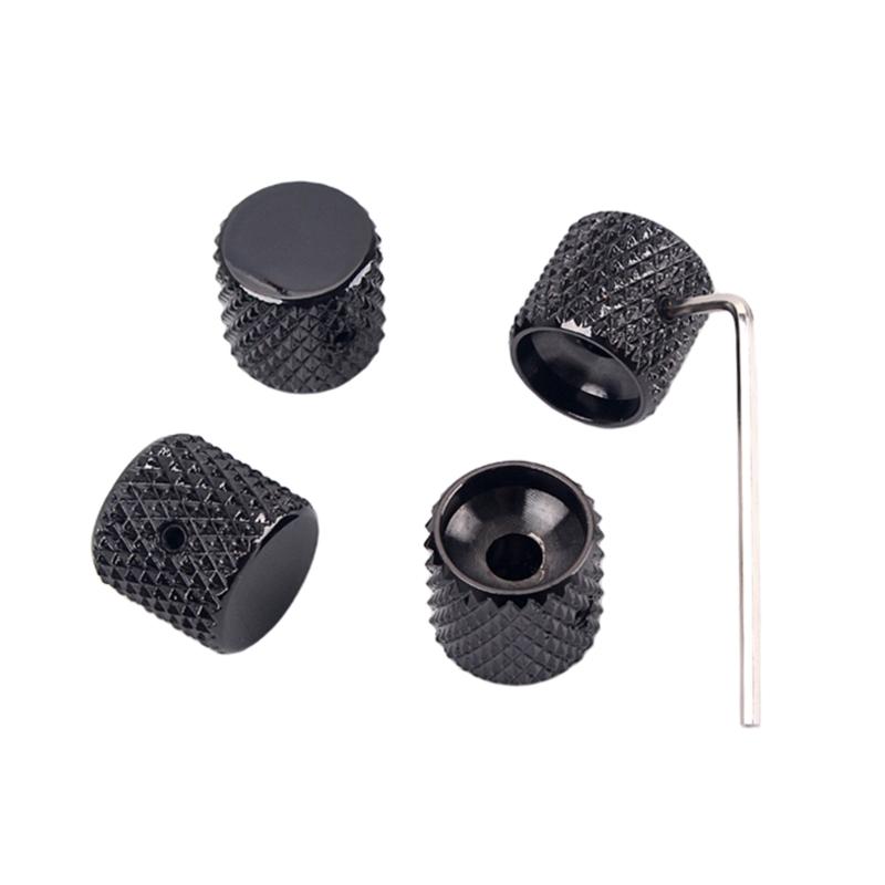4pcs/set Metal Electric Guitar Volume Tone Control Knobs Buttons for Electric Guitar Bass Potentiometer 20x20x19mm