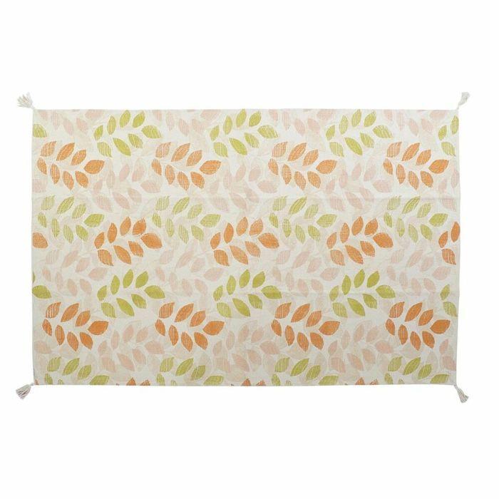 Tapis - DKD HOME DECOR - Feuille D'une Plante - Beige/Multicouleur - Style Naturel - Vert
