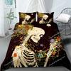 Set da letto con teschio di corvo dipinto a mano Singolo Gemello Matrimoniale Queen King Cal King Set di biancheria da letto
