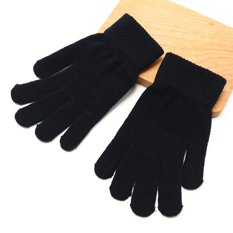 

Теплые вязаные перчатки зимние толстые теплые уличные перчатки для мужчин и женщин сенсорный экран мобильного телефона чёрный