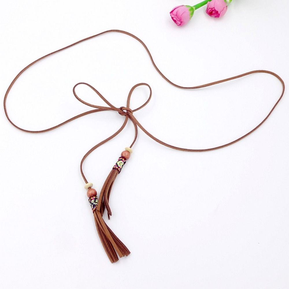 

Bohemian Tassel Waist Belt Beaded Dress Decoration Elegant Ethnic Style Belts Coat Decoration