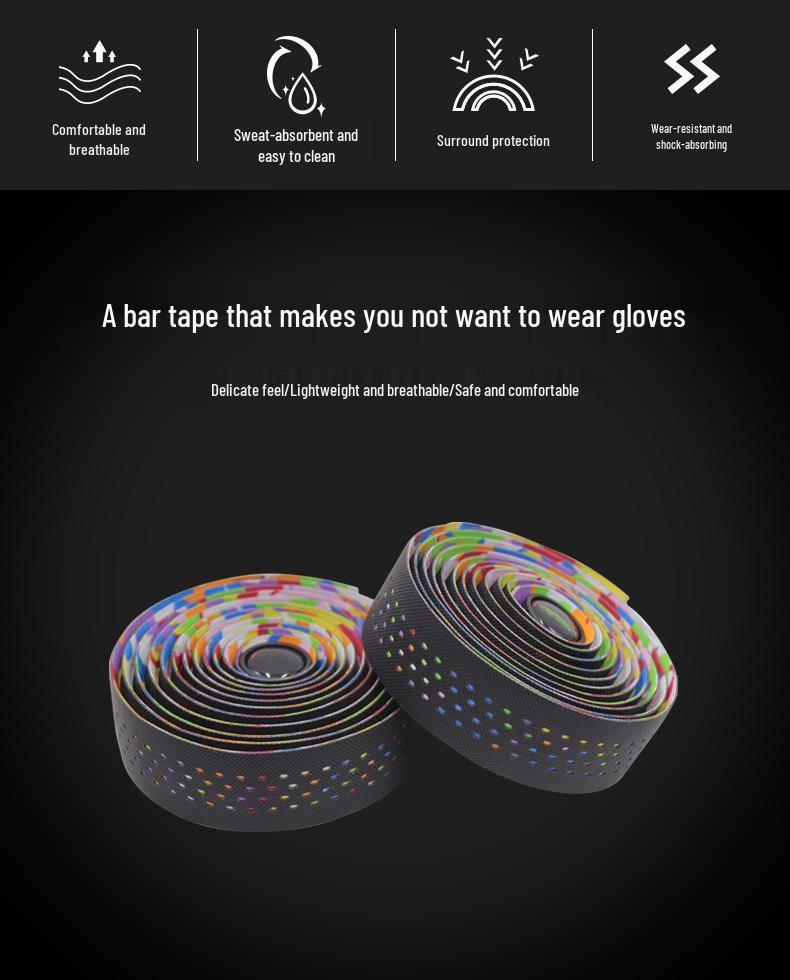 Bandă de ghidon anti-alunecare cu absorbție a șocurilor: Înveliș confortabil, rezistent la uzură, respirabil din silicon pentru biciclete de șosea și cu pinion fix