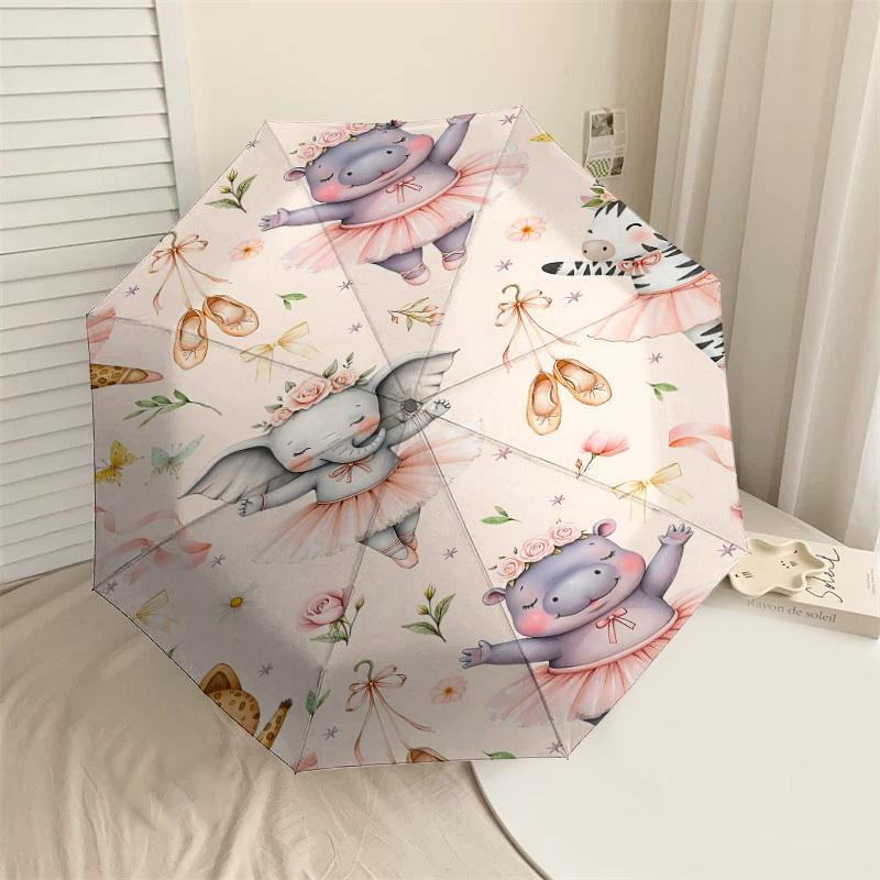 

1PC animal ballerinaUmbrella-8-Rib Reinforced, Automatic Open, Lightweight & Durable, Cute Fashion Accessory for Outdoor-P132