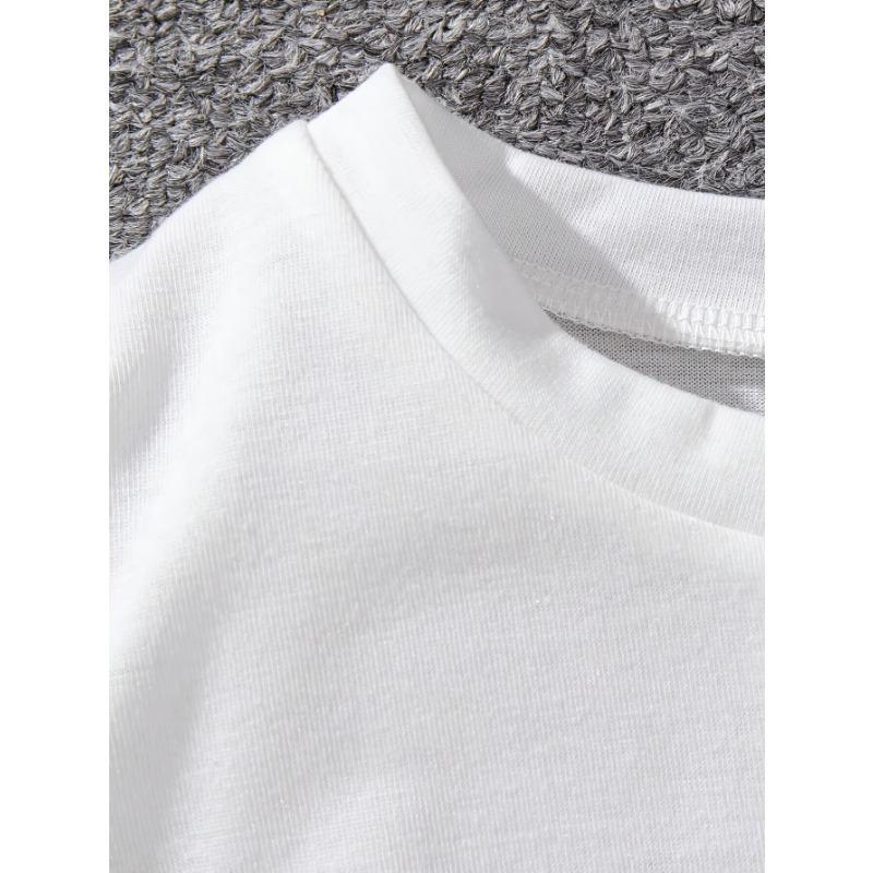 European Sizes Casual Easy Cat Print Summer Baby Girl Comfortable Thin Round Neck Short Sleeve T-Shirt