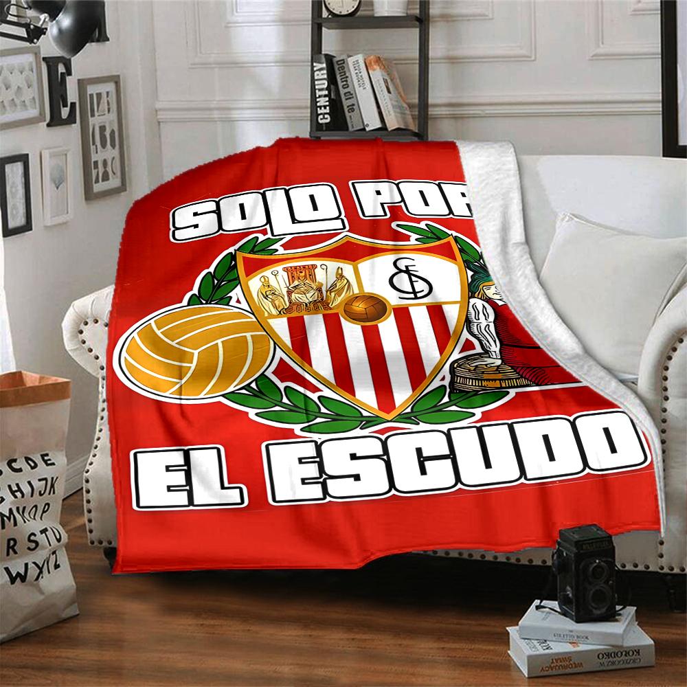 1pc Blanket - Seville Logo Print Design,Lightweight Blanket for Sofa,Bed- Soft &Warm,Gift for All Seasons