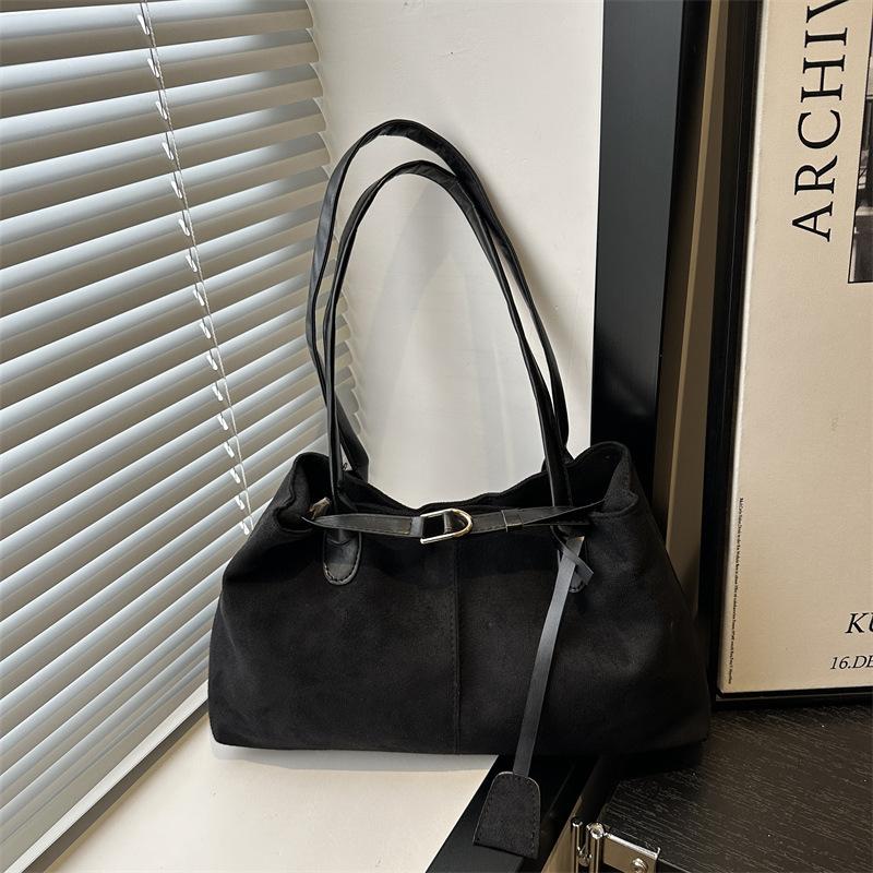 Herbst und Winter Retro große Kapazität Wildleder Tasche Damen 2025 Neu Lässig Pendler Schultertasche Tragbare Tote Bag