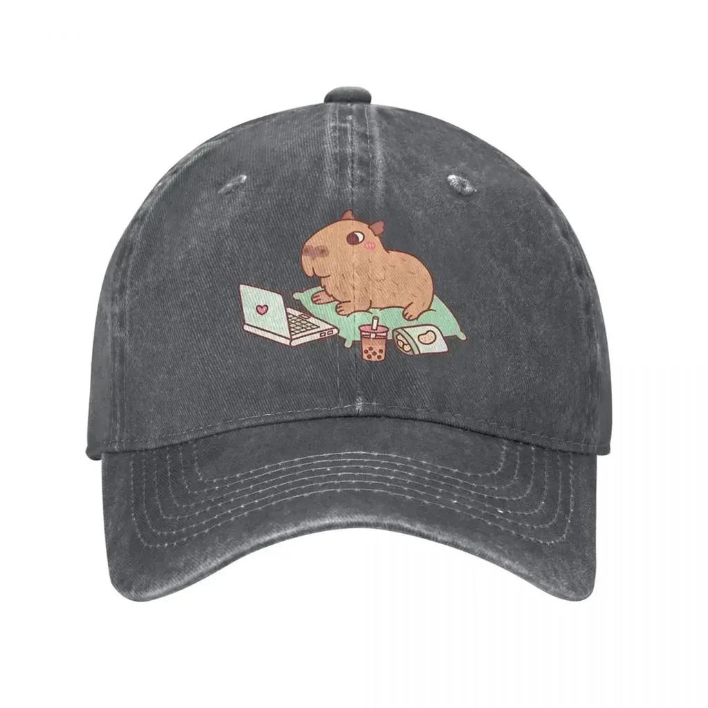 Cute Capybara Animal Men Women Baseball Cap Distressed Washed Hats Cap Classic Outdoor Workouts Gift Snapback Hat