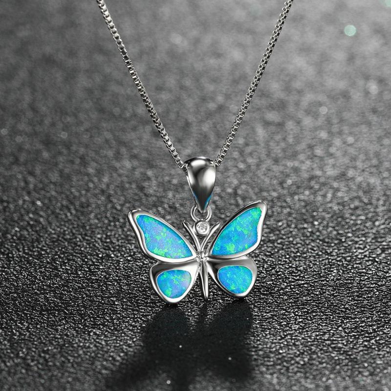 Hot Sale Korean Edition Platinum Butterfly Necklace Women s Pendant Simple Personality Fashion Versatile Exquisite Clavicle Chain синий