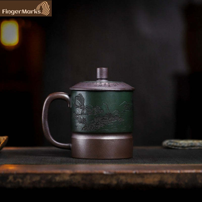 380ml |Master Handmade Yixing Zisha Tea Mug | Jiangshan Ru Hua - Jinsha Zi Ni