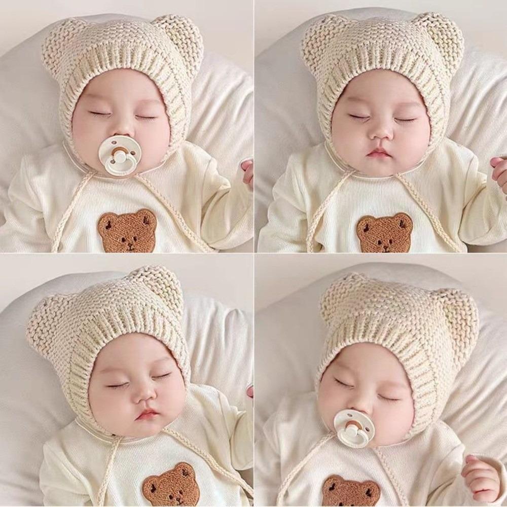 Warm Knitted Hat Windproof Beanie Hat New Ear Protection Hat  for 1-2Y