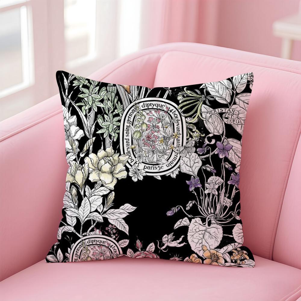 Luxury D-Diptyque Cushion Cover Home & Car Multi-Scene Pillow Cover - Reversible, Soft & Durable for Daily Use