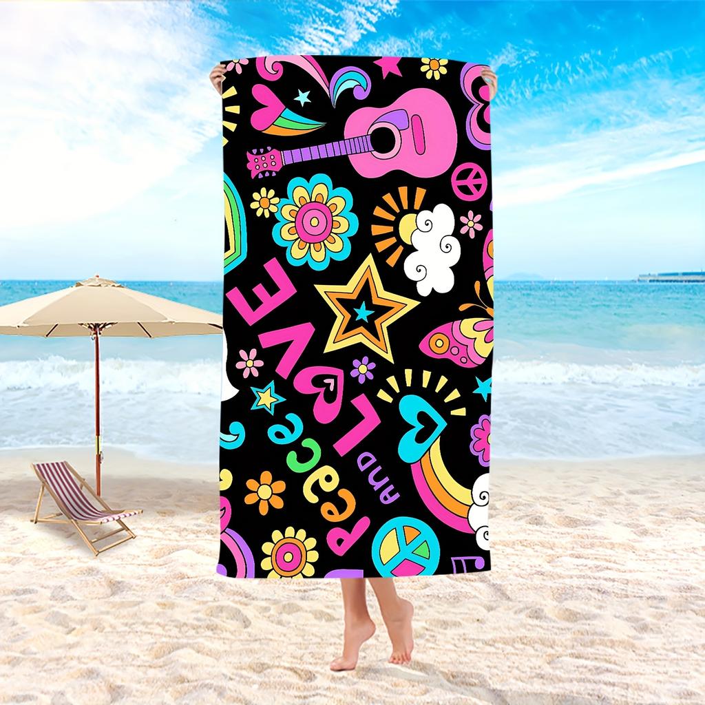 Beach Towels with Cool Prints , Soft Towels Suitable for Travel, Swimming Pools, Vacations and Beach Days.