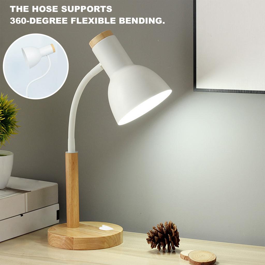 Nordic Wood Iron LED Eye Protection Desk Lamp 3 Colors Nordic Simple Iron Wood Table Lamp for Bedroom Living Room Dining Room
