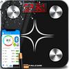 Intelligente Bluetooth Analyse-Badezimmerwaage, Schwarz + 150cm Maßband