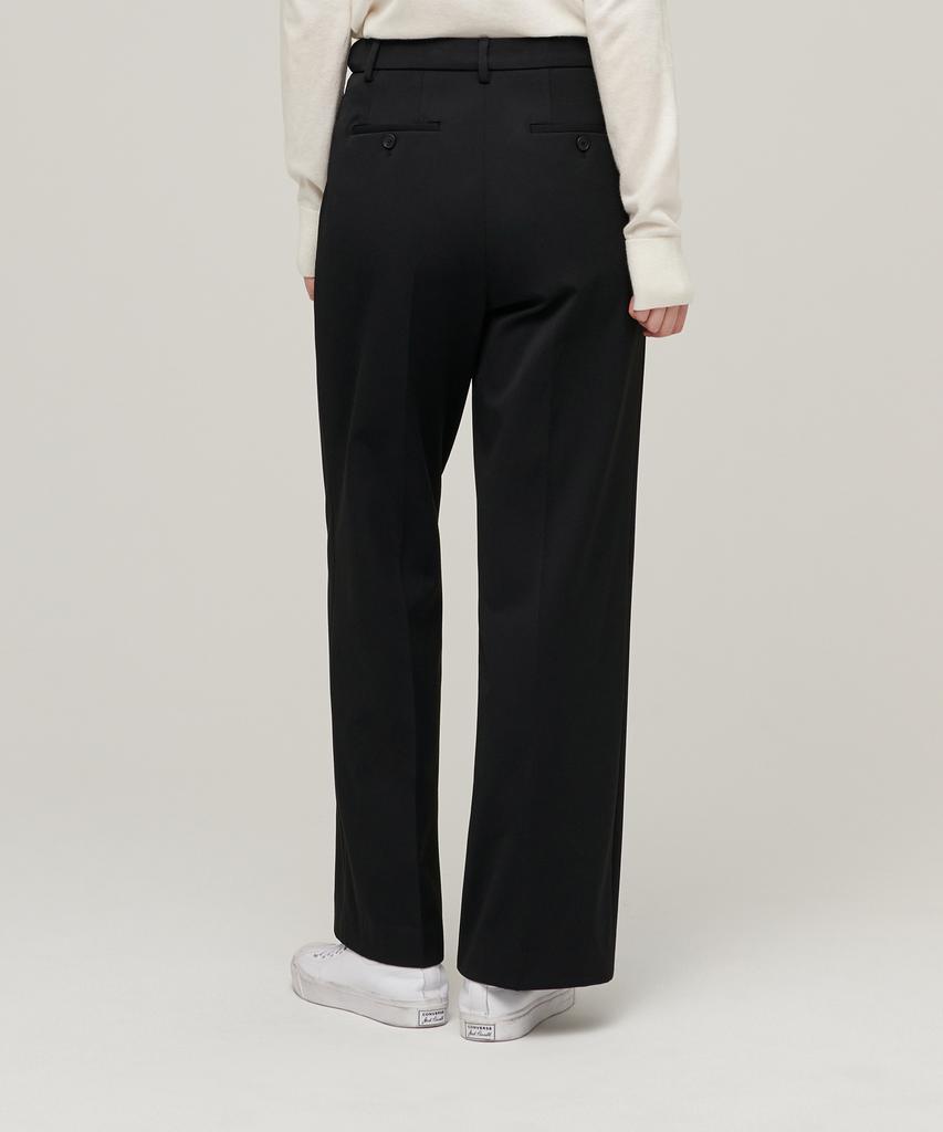 MUSINSA STANDARD WOMAN Women'S Heavyweight Fleece-Lined Wide Hidden Elastic Waist Slacks [Black]