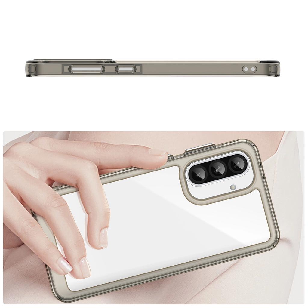 Etui Outer Space Case Do Samsung Galaxy A26 Pokrowiec Z Elastyczną Ramką  - Półprzezroczyste, Czarne