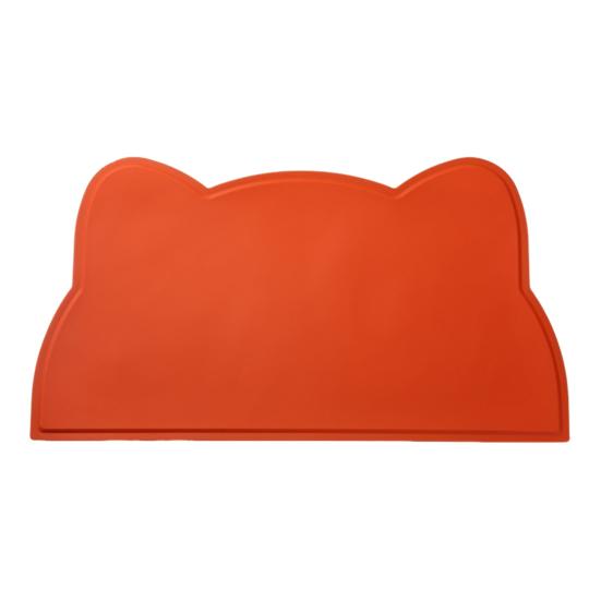 Waterproof Dog Food Mat Cat Face Design Silicone Pet Feeding Placemat with Raised Edge Non-slip Pet Bowl Mat for Dogs Cats