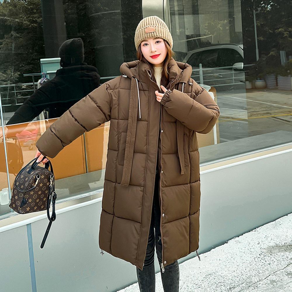 women's loose and long over-knee winter thickened cold-resistant and cold-resistant coats, cotton-padded jackets