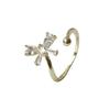Super Flash Butterfly Open Ring Zircon Adjustable Light Luxury Advanced Sense Index Finger Ring Female