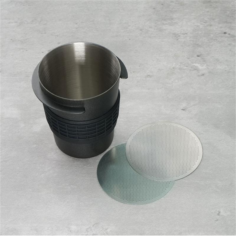 Espresso Dosing Cup Wear-Resistant Coffee Powder Filter Metal Coffee Dosing Cup Coffee Machine Accessories for Coffee
