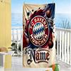Bayern Munich Fan Artwork Personalized Name Beach Towel High Absorbency & Quick-Dry Suitable for Sports Travel Swimming Yoga Bathroom Beach And Pool