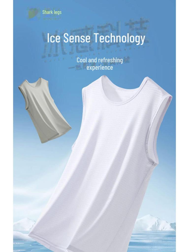 Men's Summer Fitness Ice Silk Mesh Sleeveless Quick-Dry Vest