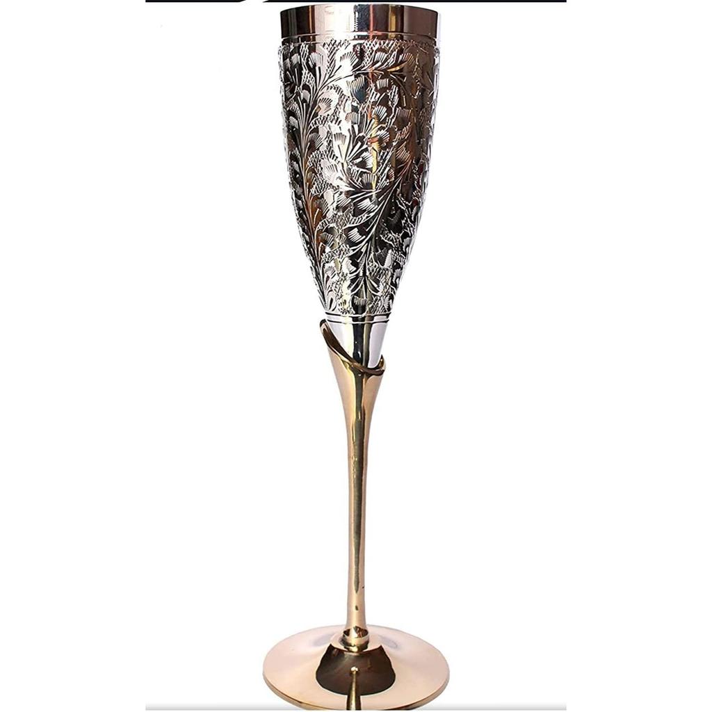 Silver Plated Brass Wine Glass Set of 6 for Diwali Gift