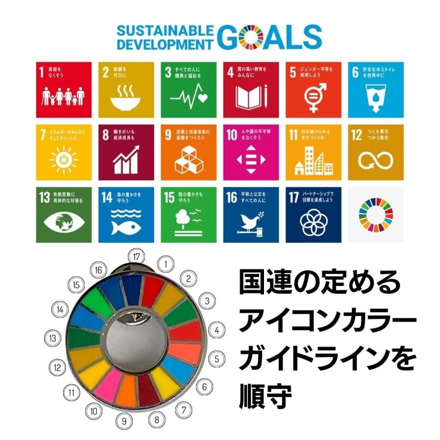 Official Latest System SDG 25mm Silver SDG Badge Perfect for Hats and Cute [UN Specification/Invoice Compatible] Badge, Cloisonné, Pin, Bags, (5